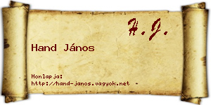 Hand János névjegykártya